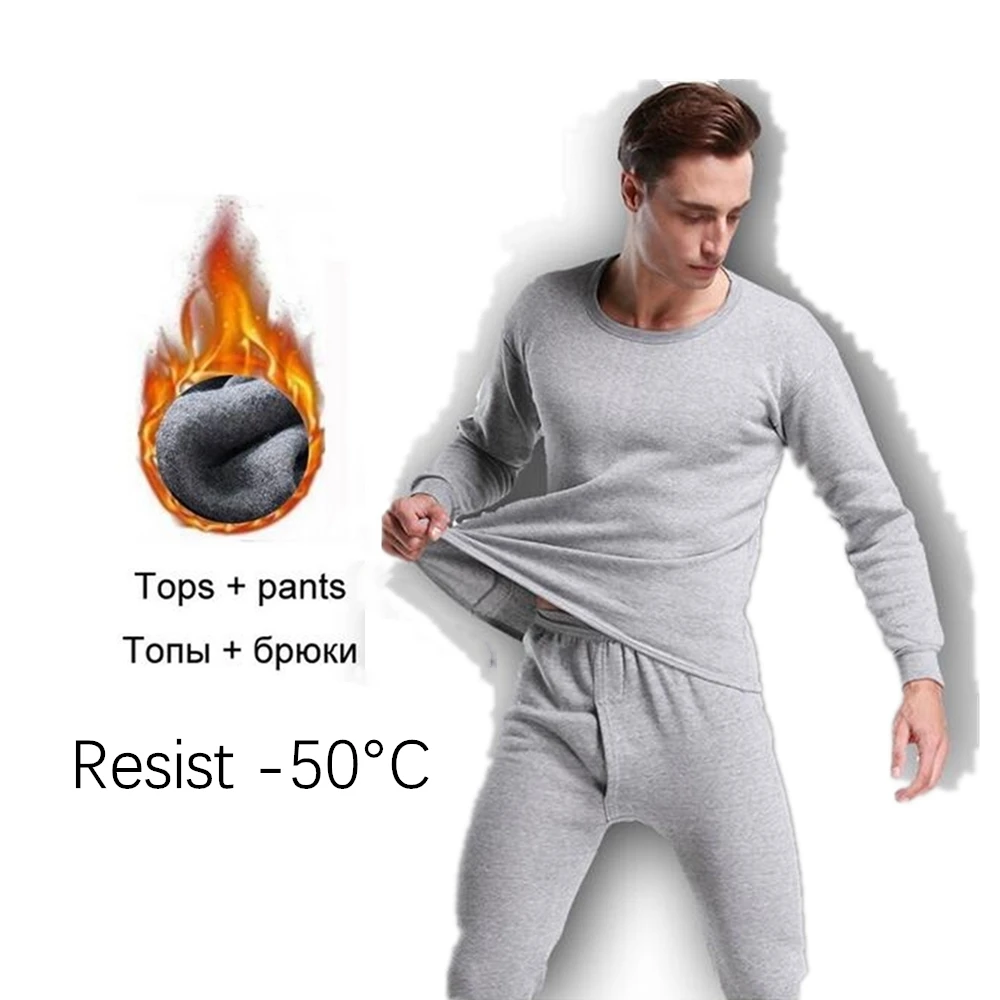 

Keep warm Thermal Underwear Sets For Men Winter Thermo Underwear Long Johns Winter Clothes Men's Underwears Thick Resist -50°C