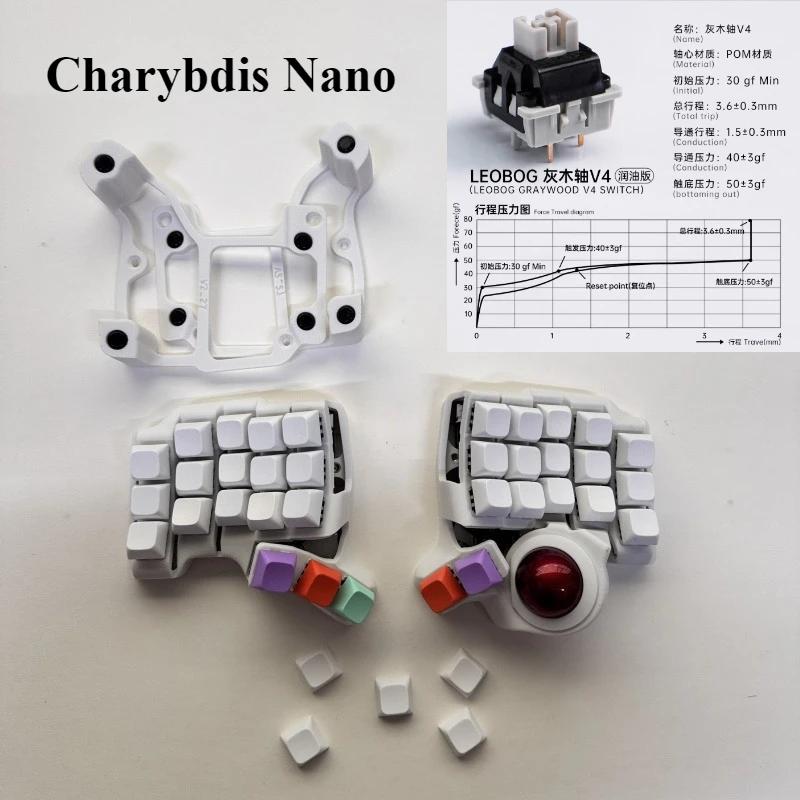 Charybdis Nano Trackball Keyboard with Bracket Hotswap Bluetooth