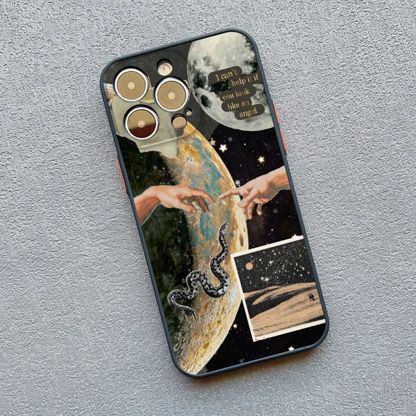 Lustige Kunst Hand Kreation von Adam Handy hülle für iPhone 12 13 Pro Max Mini 14 11 Pro Max Se2 15 7 8 plus x xs xr schwarz zurück Fundas – Detail 8