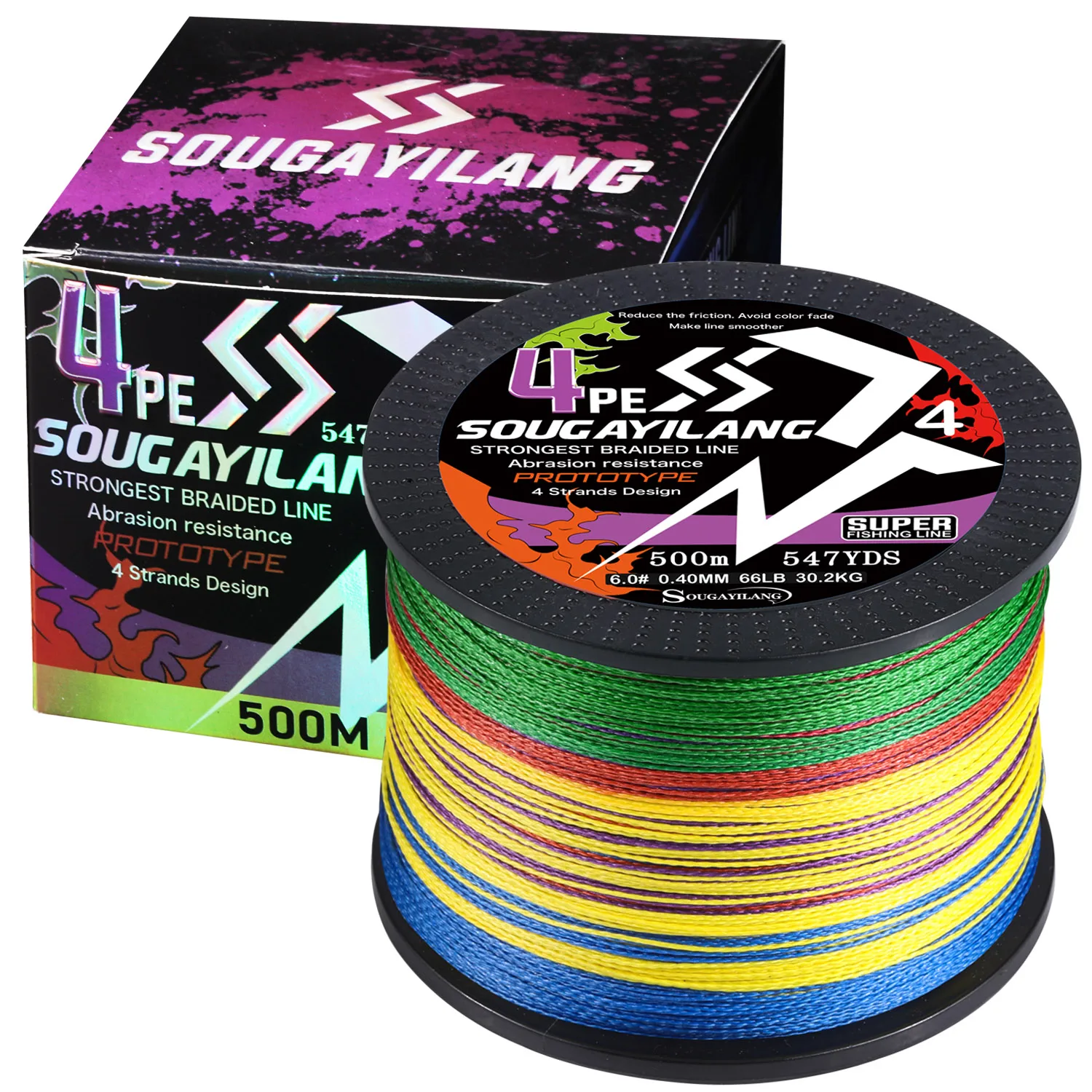 Sougayilang X4 Geflochtene Angelschnur 100M 300M 500M Multifilament Karpfenangeln Multifunktionale PE Angelschnur für 18-66LB – Detail 3