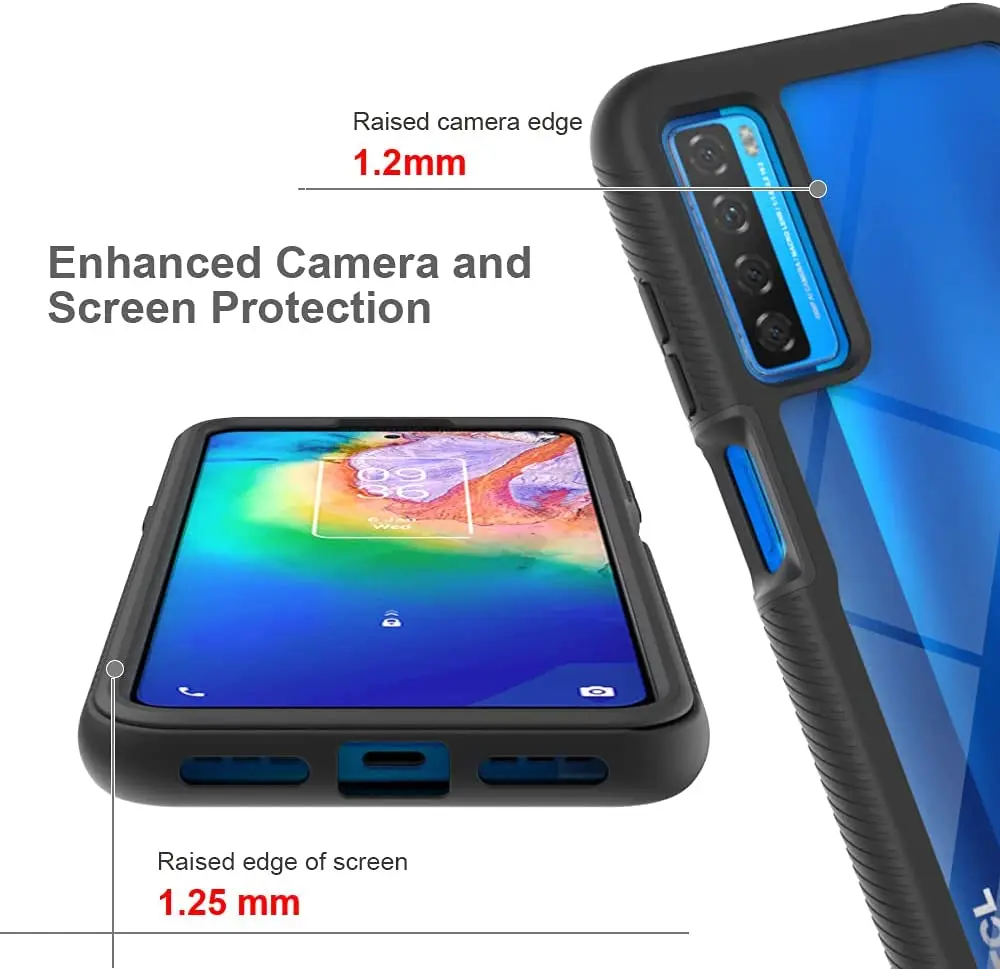 Heavy Duty Clear Full-Body Shockproof Rubber Bumper Protective Case Cover