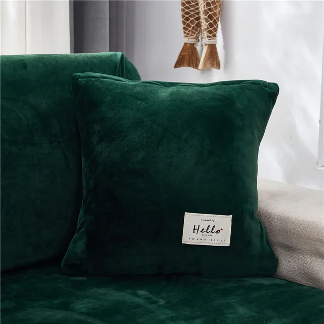 Funda de almohada de terciopelo para el hogar, cubierta de cojín Lisa para sofá y coche, Color sólido, decoración Simple para oficina