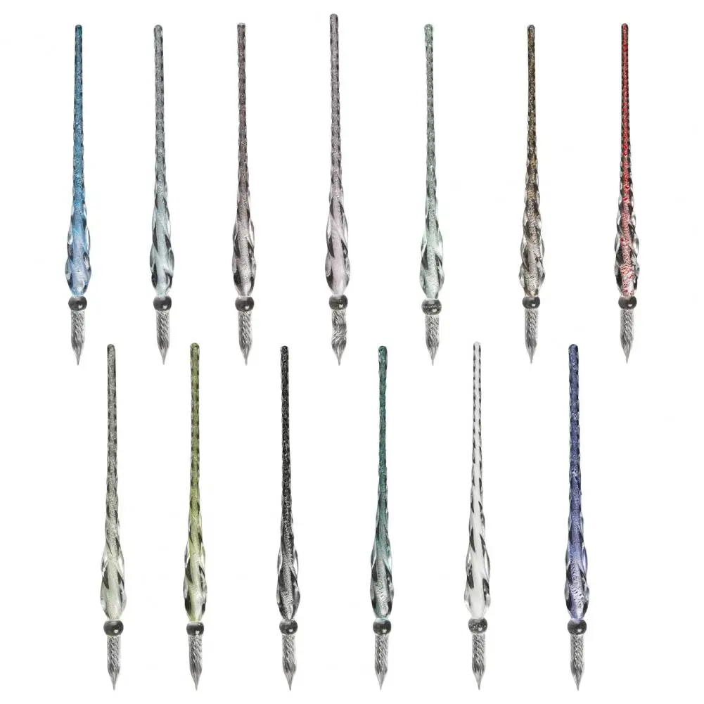 1Pc Colorful Dip Pen Smooth Lines Elegant Glass Pen Beautiful Color Effects Easy to Use Ink Dipping for Calligraphy Painting
