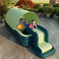 Piscine gonflable pliante pour enfants, fête en plein air familiale, pare-soleil, toboggans pour bébés 5