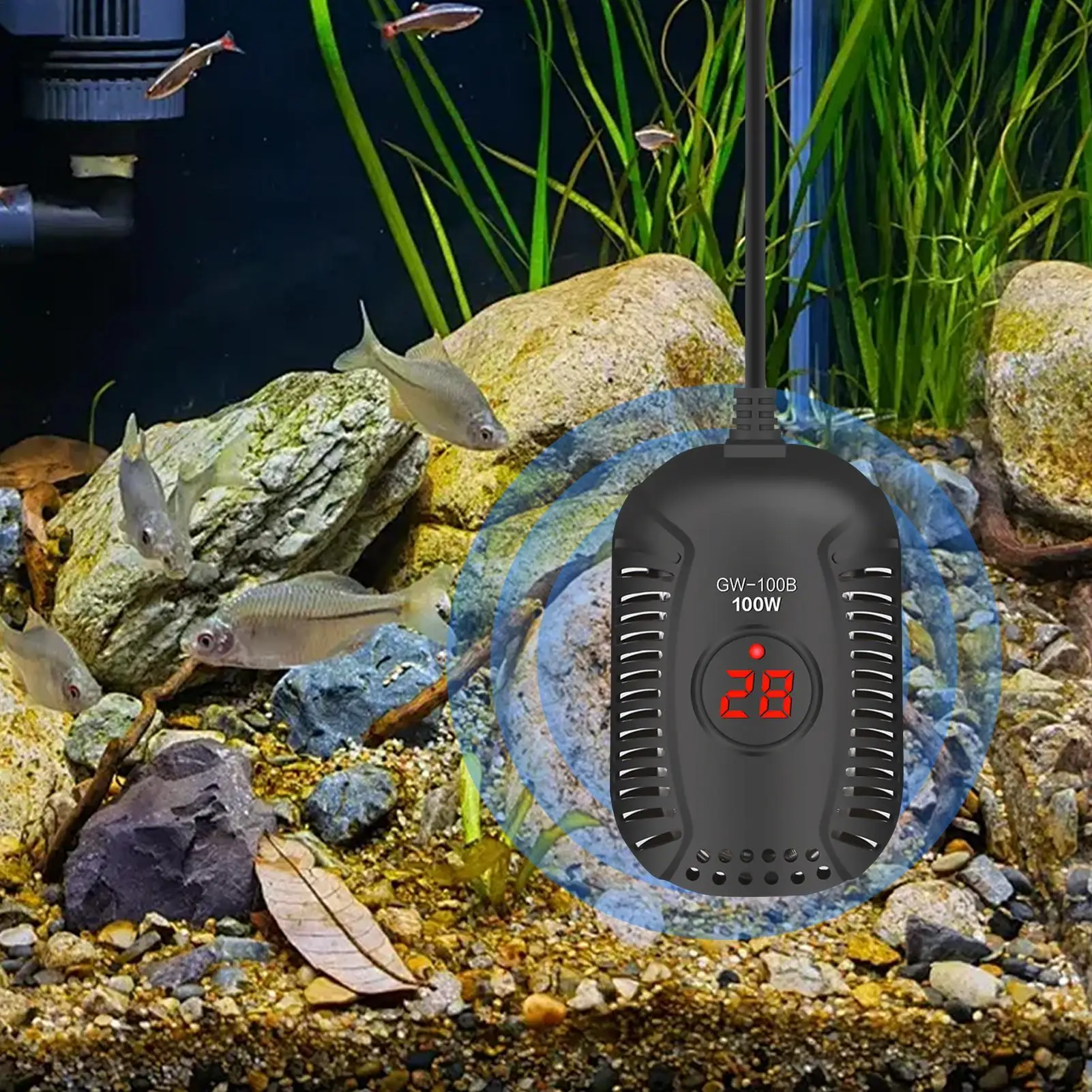 Small Aquarium Heater Constant Temperature Electric Heating Stick Aquarium Heating Rod For Home Office Apartment Farmhouse