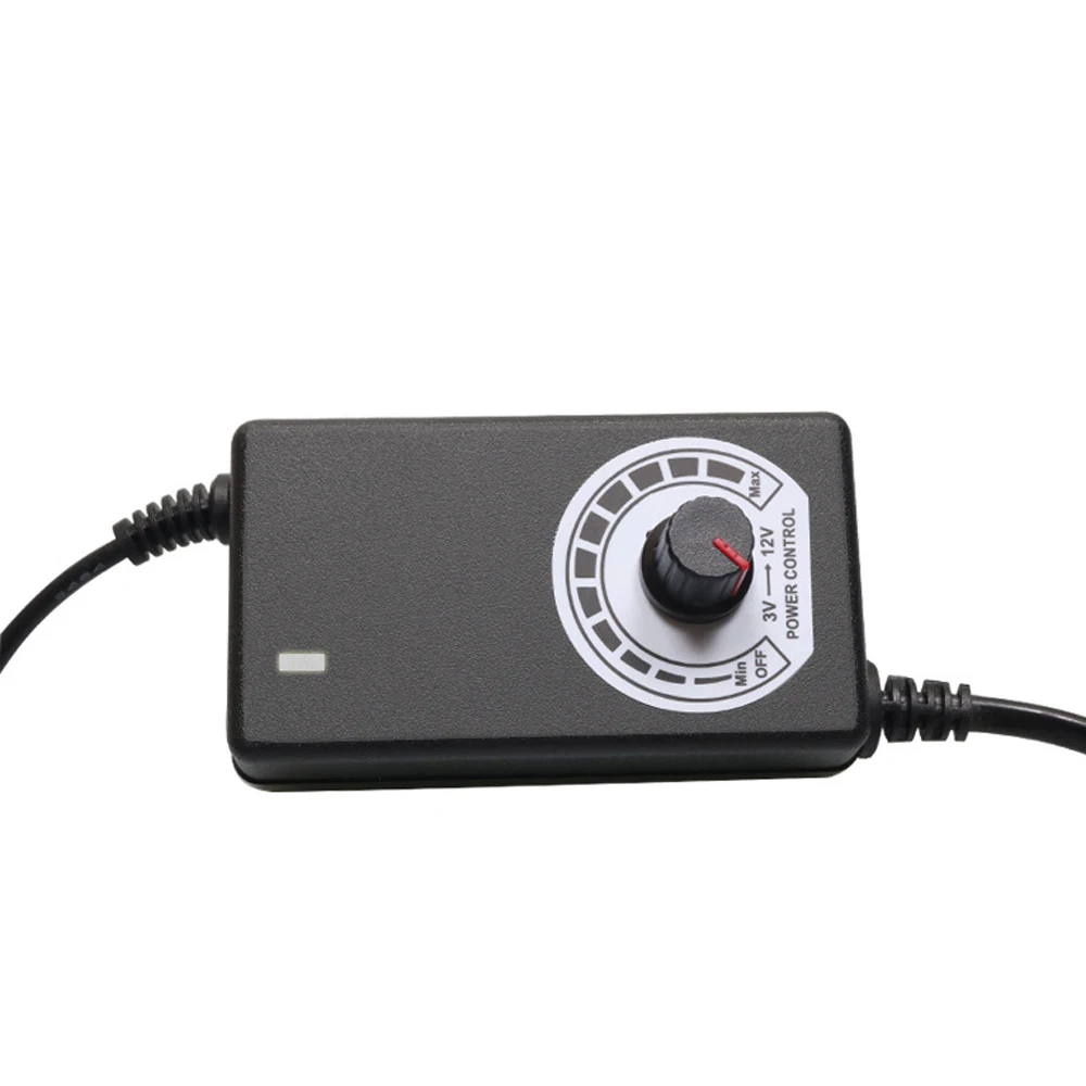 3-12V 2A Adjustable Power Supply LED Dimming Fan Stepless Speed Control Adapter DC 5.5*2.5mm Port Plug Charger