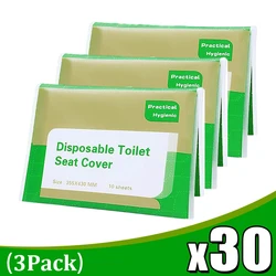Eco - Friendly Disposable Travel Toilet Seat Covers - Portable, Soluble, and Biodegradable Pads for Camping, Hotels, and Bathrooms (30PCS)