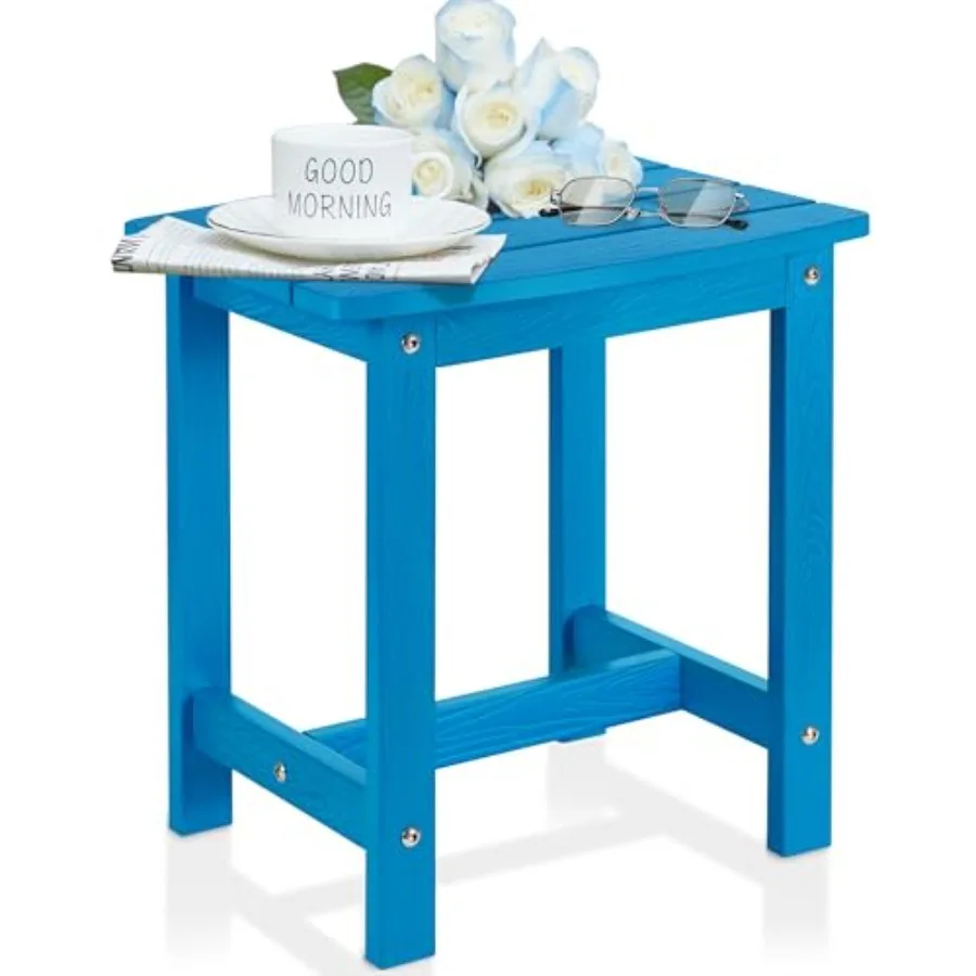 Outdoor Side Table HIPS Adirondack Small Single Table Waterproof Square Outside Table Balcony Modern End Tables for Patio Pool