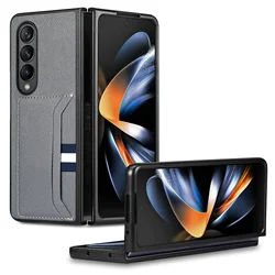 Leather Card Slot Folding Shockproof Case - Premium Protector with Wallet Feature - Z Fold 2 (GRAY)