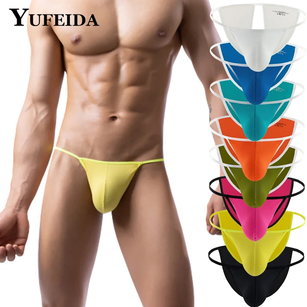 YUFEIDA 4pcs/lot Sexy Underwear Men Briefs Thongs Open Butt Men's Underwear Sexy Backless Underpant Ropa Interior Hombre Panties ultra thin g string mens sissy pouch panties gay underwear sexy t back briefs knickers exposed butt shorts thongs lingerie