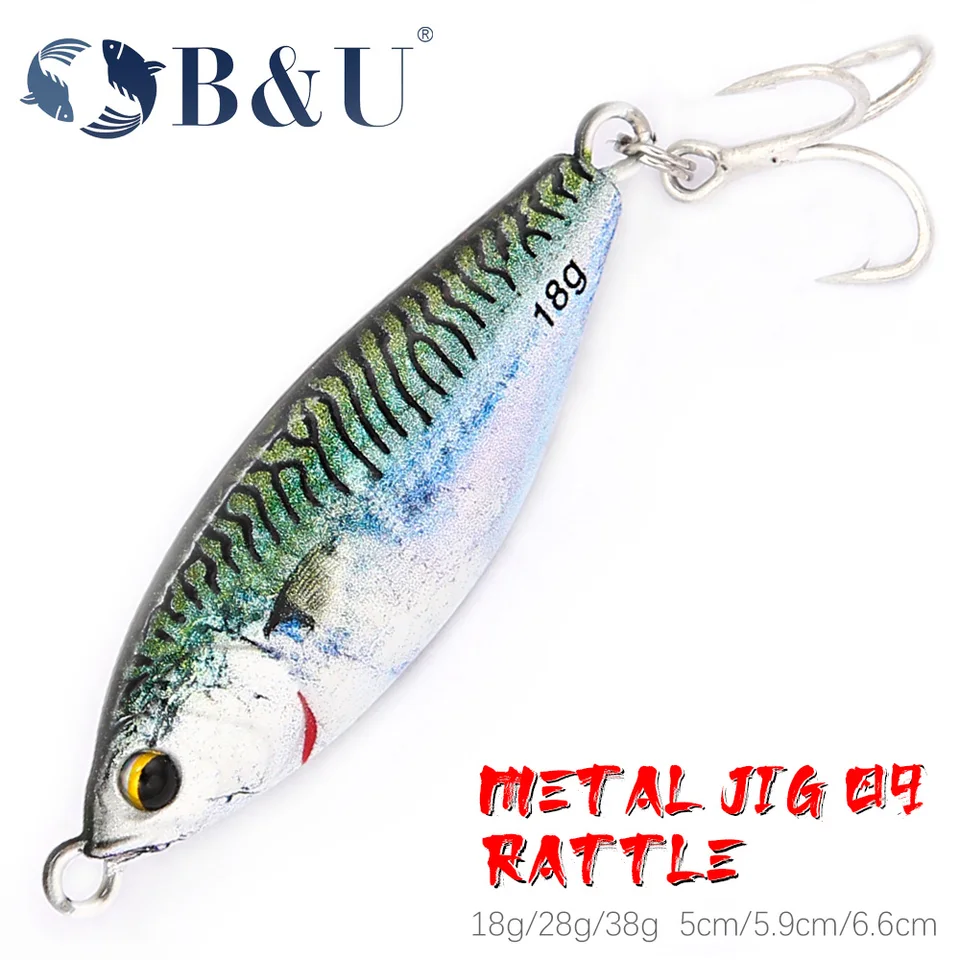 B&U Metall-Jig-Spinner-Löffelköder, sinkend, 3D-Augenfarbe, Laser-Spinngerät, Köder, Wurfangelzubehör, Blade Hook Pesca_voghion.com