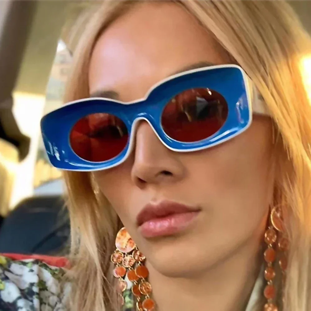XaYbZc 2025 Punk Quadrat Sonnenbrille Frauen Luxus Marke Vintage Sonnenbrille Frauen Marke Gläser Frauen Mode Gafas De Sol Mujer