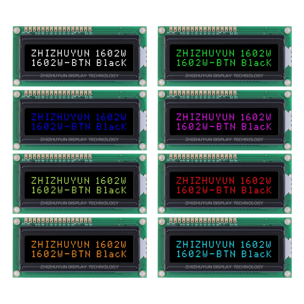 Lcd1602W Serial LCD Display Screen BTN Black Film Orange Font 16X2 LCD16X2A LCD Screen Spot Module Lcd Display Module Display Module