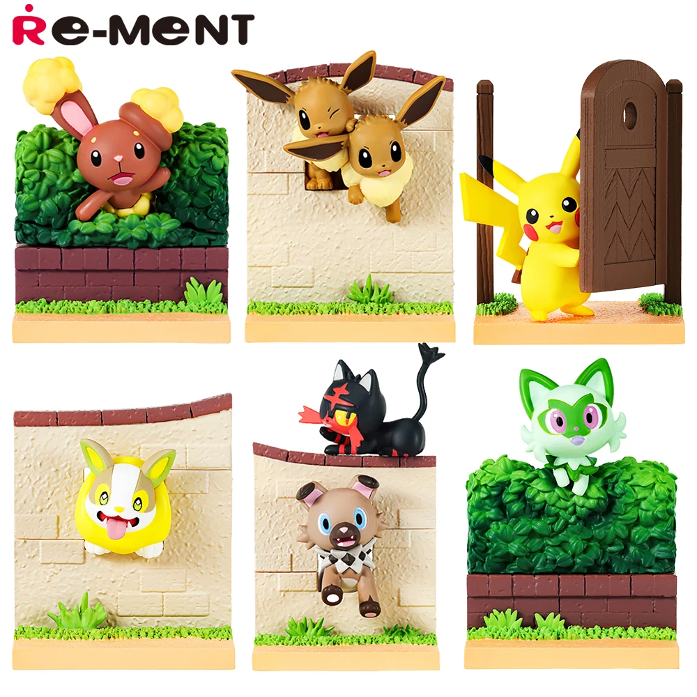 re-ment-pokemon-toy-pyokotto-waited-for-you-colecao-pikachu-eevee-yamper-coelho-modelo-original-mini-figuras-em-stock