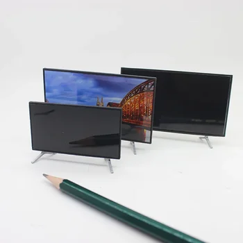 1/12 Scale Miniature TV with Stand - Dollhouse Accessory for Home Decor, Realistic Model for DIY Crafts & Gifts Small Ornament 1