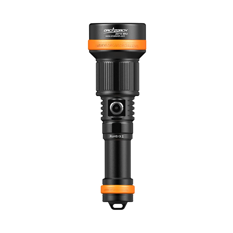 OrcaTorch ZD710 MK2 Zoomable 4°-72° Diving Torch Underwater