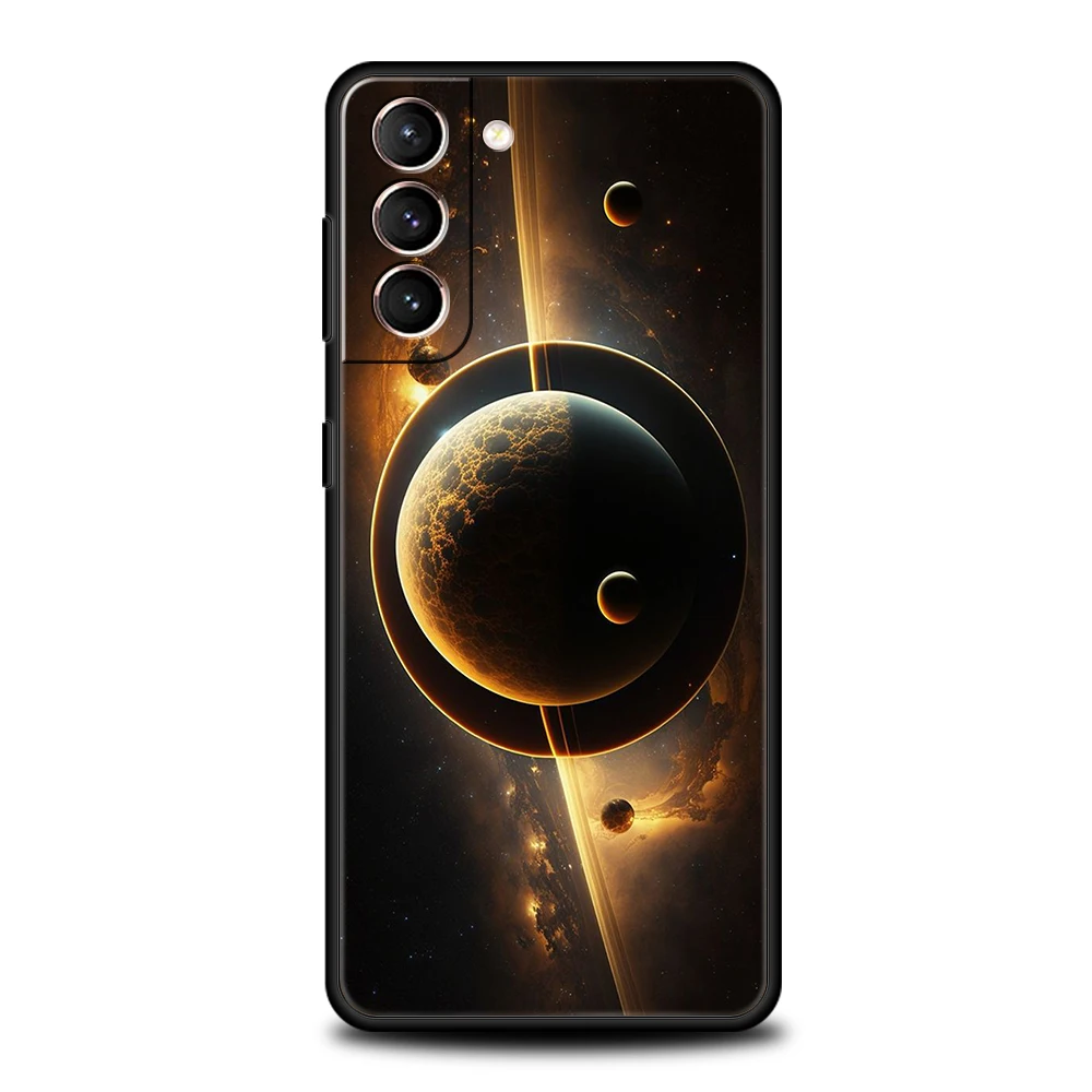 Galaxy Stars Silicone Phone Case - Beautiful Planet Design