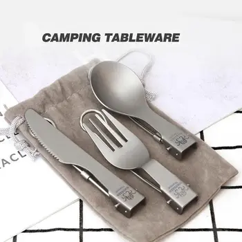 Titanium Folding Travel Utensil 1