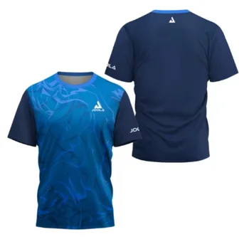 2024 New Men's T-shirt Summer Fashion Table Tennis Flower Printed Short sleeved Badminton Tennis Quick drying Short sleeved Men' 1