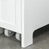 Kleankin Narrow Bathroom Cabinet on Wheels, Freestanding Toilet Paper Holder with 2 Drawers, Towel Rack, White 6