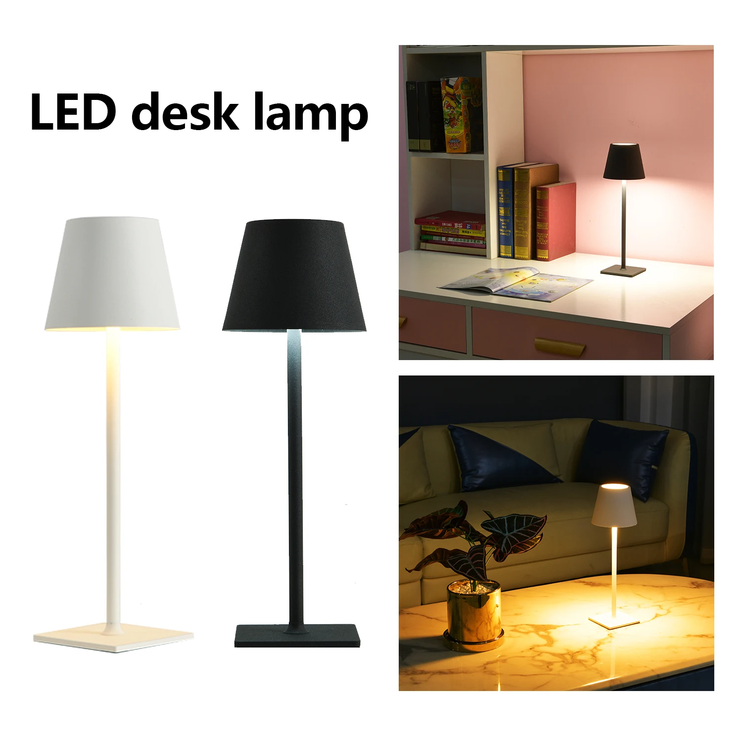 Lampe de bureau LED à commande tactile minimaliste, 3 couleurs de lumière,  batterie aste, longue durée de vie, veilleuse pour chambres et cafés -  AliExpress