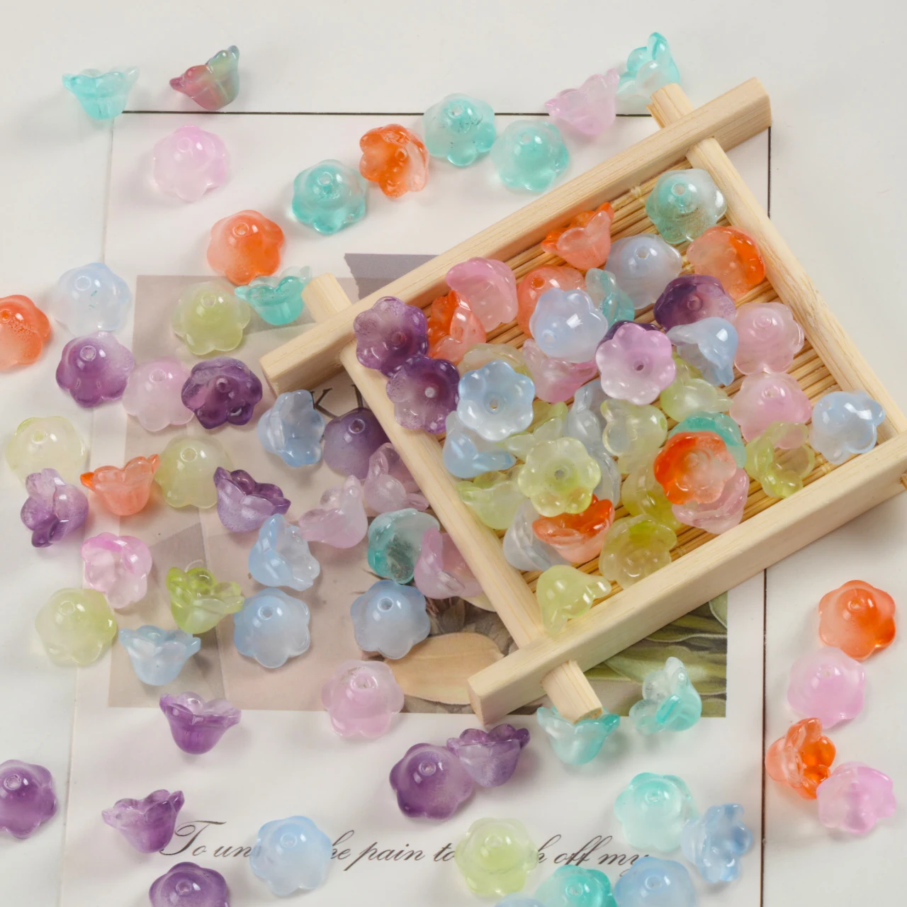 Colorful Flower Glass Beads 2