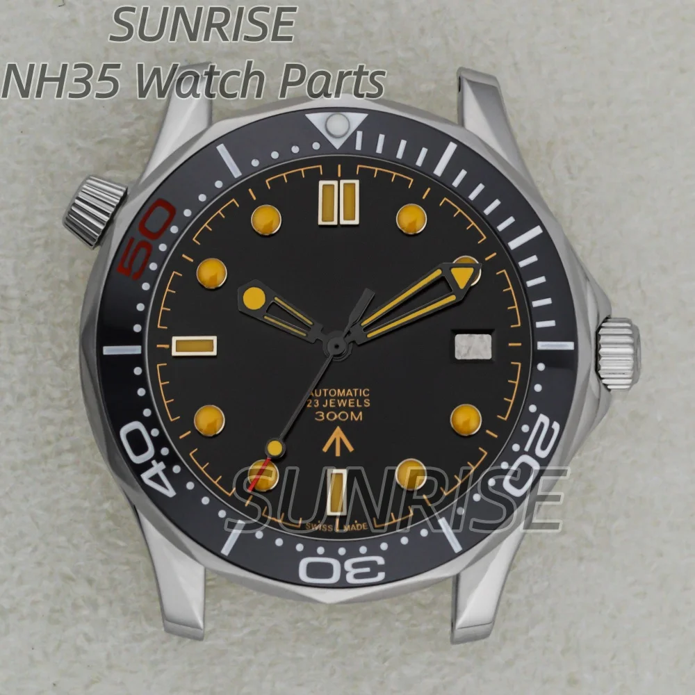 41mm Waterproof Watch Case with Stainless Steel Band & Transparent Back
