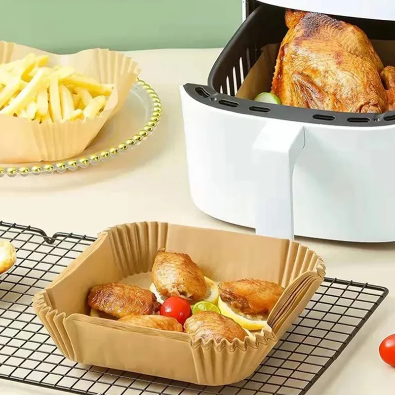 Air Fryer Paper Liners 16/20cm Air Fryer Disposable Paper Liners Parchment Paper Liner Non-Stick Air Fryer Pads AirFryer Oil Resistant Baking Tools air fryer paper,disposable air fryer liners,air fryer accessories,air fryer liners,parchment baking paper
