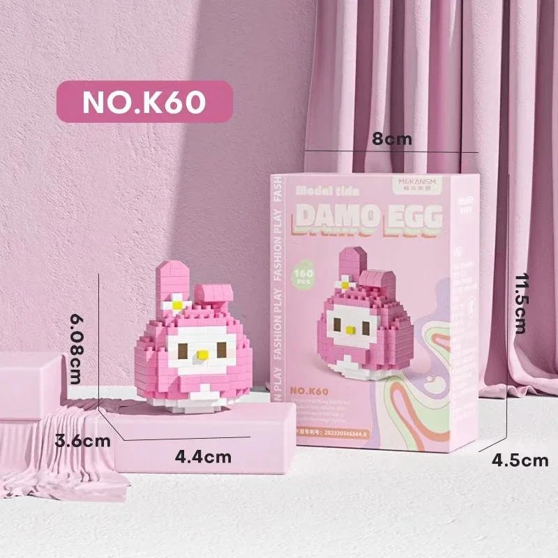 Sanrio cartoonHello kittykuromiMymelodyCinnamorollanimation building blocks children's assembled educational toys gift ornaments