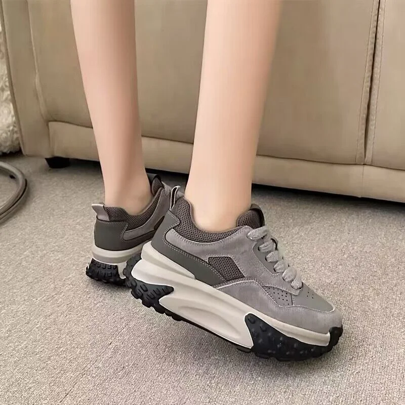 

Thick Soled Casual Shoes Women's Single Shoes Spring and Autumn Versatile Korean Version Round Head Retro Small Crowd Low Top
