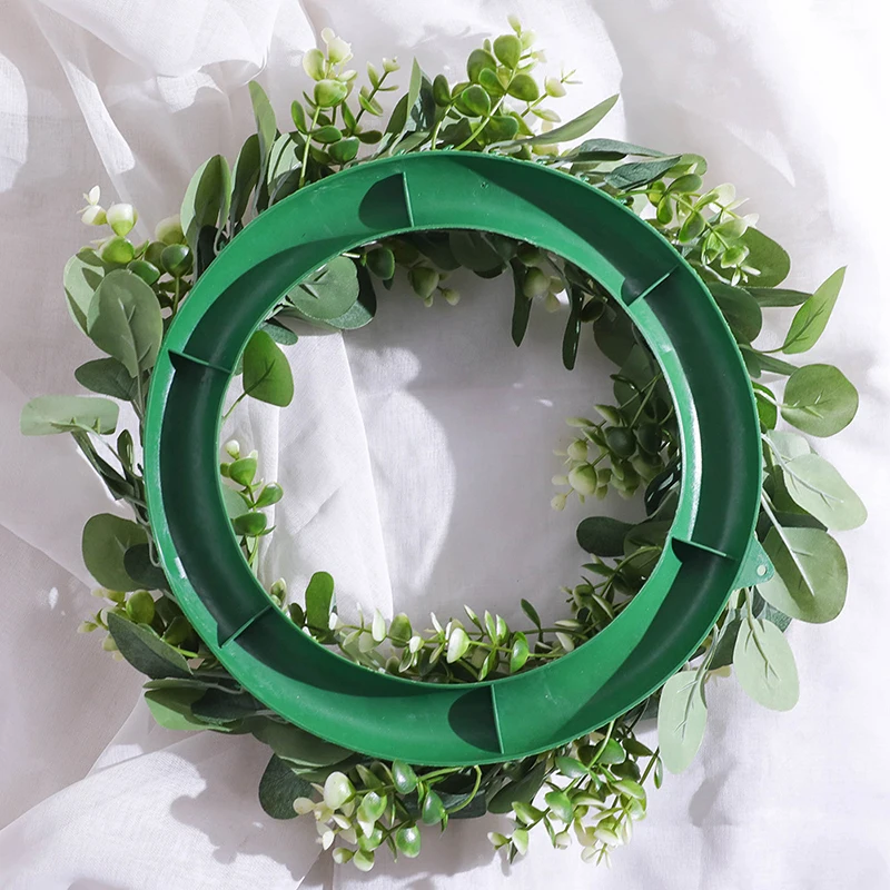 Ghirlanda Eucalipto 42 Cm Per Porta - Finto Verde Artificiale, Decorazione Casa Parete Per Primavera Ed Estate