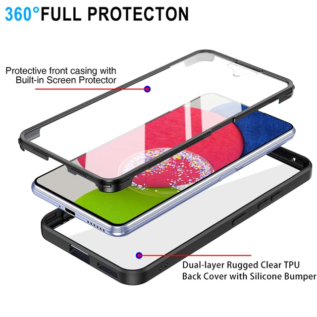 Funda de teléfono transparente a prueba de golpes para Samsung Galaxy A34 5G  A04 A04S 2 en 1, funda híbrida para Samsung A54 5G A14 4G A13 A33 A53