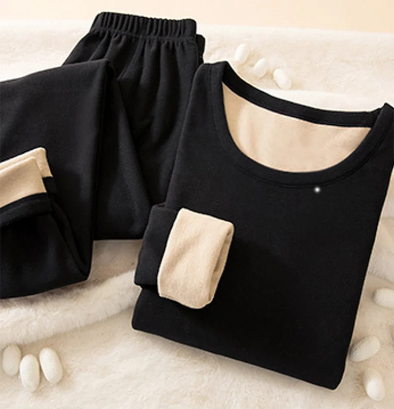 Women Thermal Soft Underwear Set Winter Clothing Professional Warm Intimates Long Johns Female Top Pants 2 Piece Lingerie