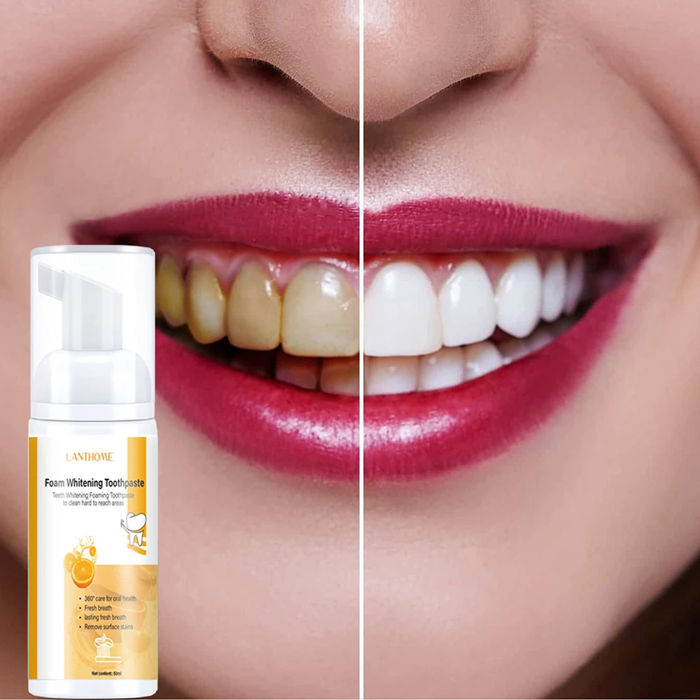 50ml Whitening Teeth Mousse Cleaning Foaming Toothpaste Whitening Stain Removal Improve Tooth