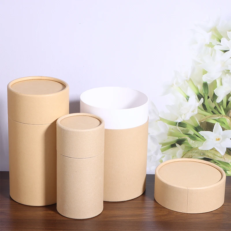 1Pcs Ätherisches Öl Flasche Rohr Verpackung Box Kraft Pappe Rohre Runde Kraft Papier Behälter Für Bleistifte Tee Caddy Kaffee – Detail 8