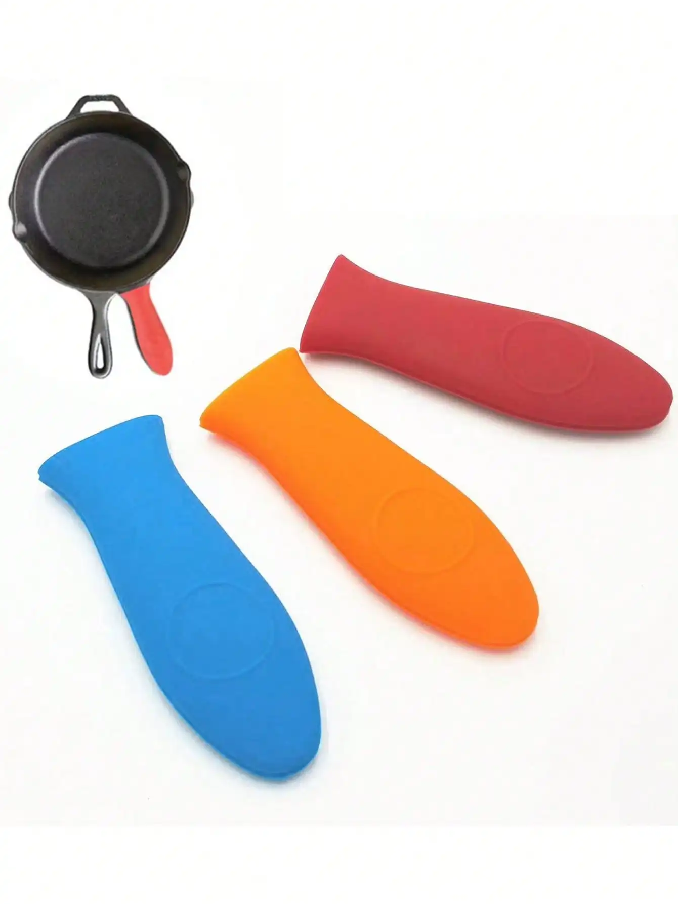 Silicone Pan Handle Heat Insulation Sleeve Thickeneded Cast Iron Pan Skillet Frying Non-Slip, High Temperature and Anti-Scaldi