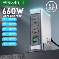 660W USB C GaN Charger 100W PD3.0 PPS QC3.0 Multiport Fast Charging Station for iPhone 16/15 Samsung Macbook Pro Laptops Tablets