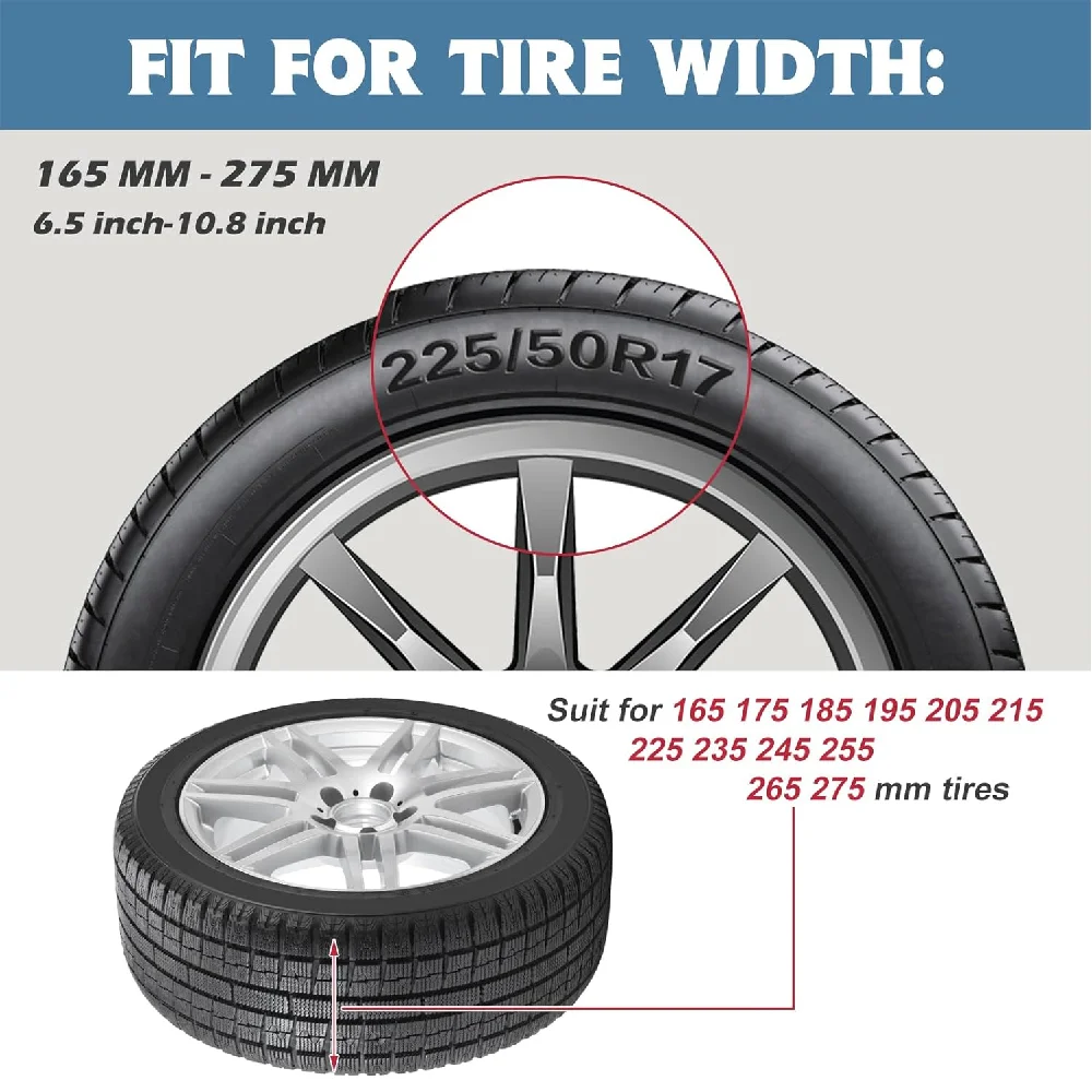 6 Pack Upgraded TPU Snow Chains Tire Chains for Cars/SUVs/Pickup Trucks Security for Tire Width 165-275mm Easy Installat