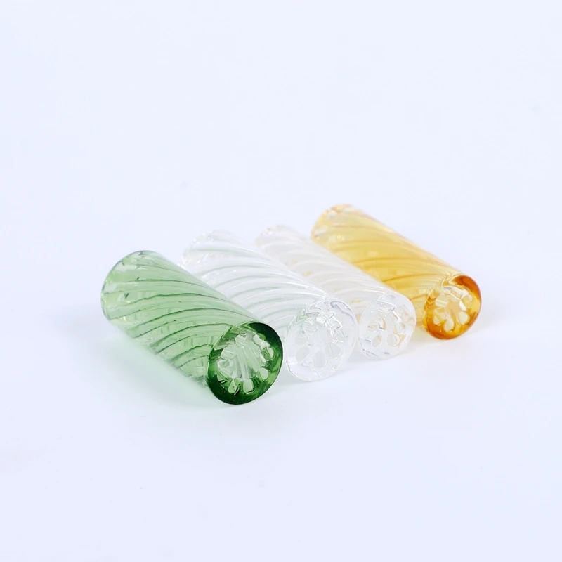 Retail 5pcs/box In Stock 8 Holes Spiral Screw Line Style Transparent Smoking Glass Filter Tips with 8 Holes Smoking Accessories