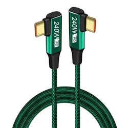 High - Speed 240W USB - C to USB - C Durable Nylon Charging Cable - 3m (Green)