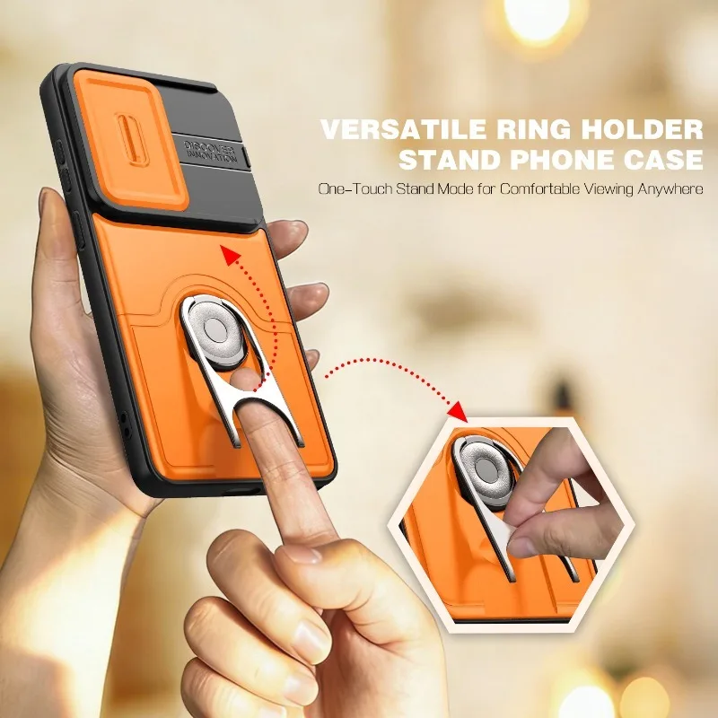 Shockproof Armor Cover with Slide Camera Protection and Magnetic Holder