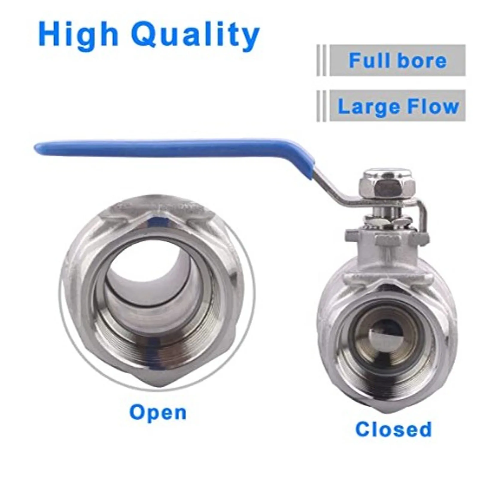 Full Port Ball Valve 3/8 Inch NPT Male and Female Thread Pipe Fitting 1000WOG Stainless Steel Ball Valve Ball,Valve&sect;Full,Port,