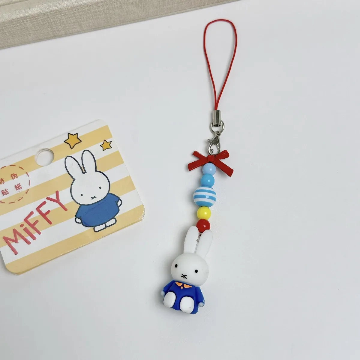 Kawaii Anime Miffy Keychain Cartoon Little Rabbit Bow Creative Keychain Bag Y2K Punk Style Bow Girl Gift
