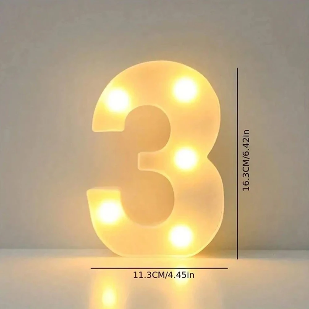 Illuminated LED Marquee Numbers - Battery Operated Decorative Lights for Events and Home Decor