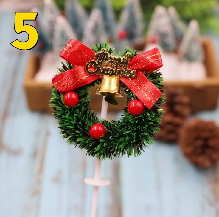 Festive Christmas Cupcake and Cake Decoration Set - Holiday-Themed Toppers, Bows, and Bells