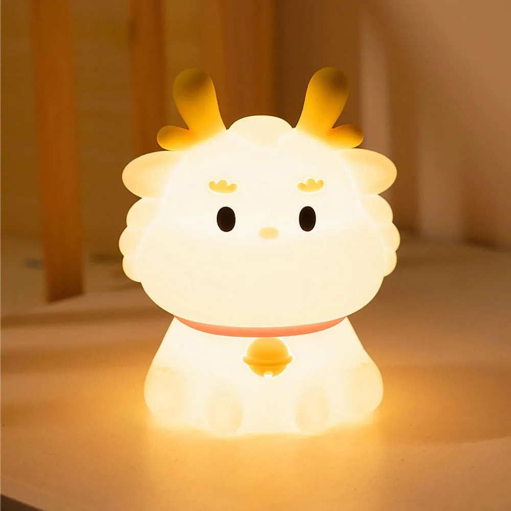 

Rechargeable Sleeping Lamp for Children, Creative Night Light, 7 Colors, Birthday Present,Accompany Gift， Cute Little Dragon Toy