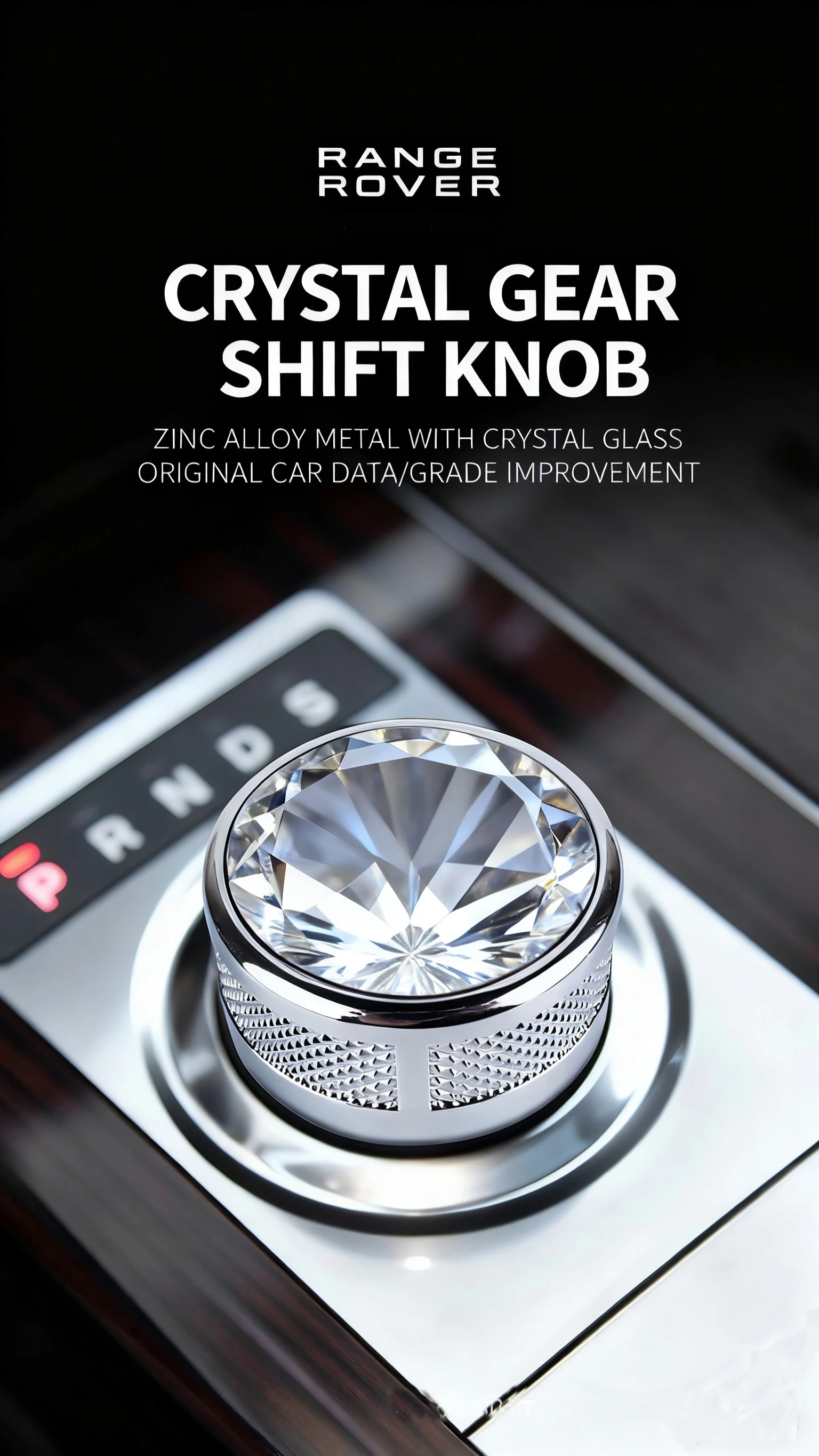 Crystal shift knob, suitable for Range Rover, Executive, Evoque, Star Pulse, Cry