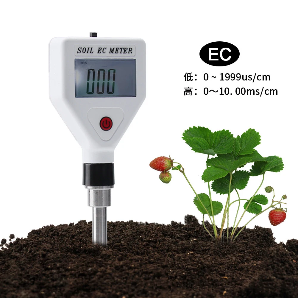 

F50 Professional Soil EC Meter 0-1999us/cm High Precision Metal Probe ATC Conductivity Tester Detector for Flowers Farmland