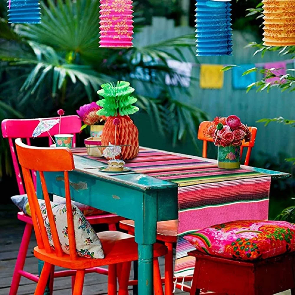 

Inyahome Party Mexican Table Runner Blanket Tablecolth Dining Table Cover Kitchen Tablerunners Home Horizontal Decorations