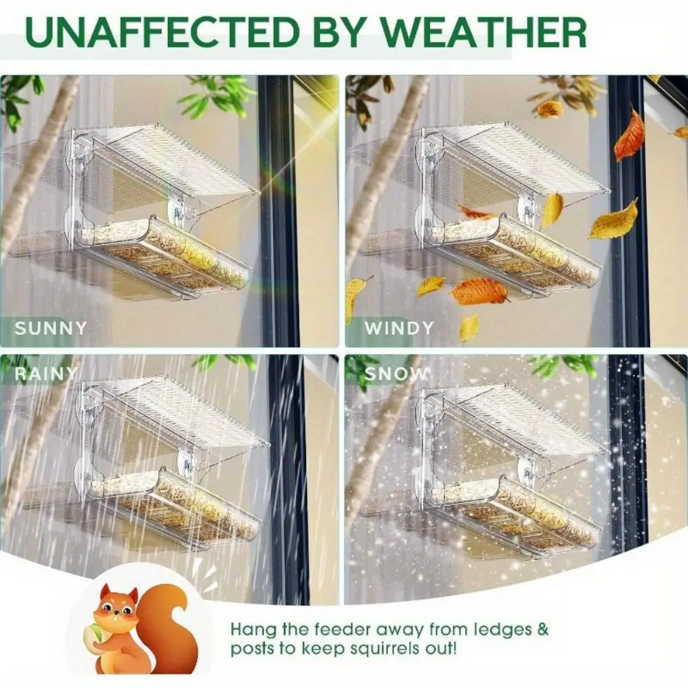 Bird Feeder Window Mounted for Outdoors with Suction Cups